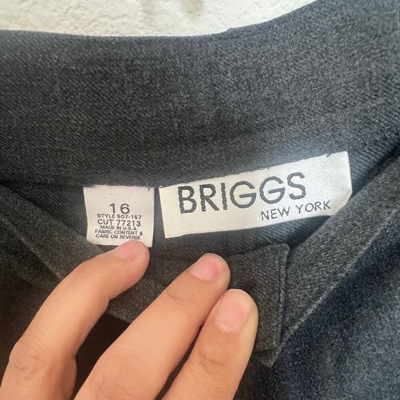 Briggs Women’s Vintage Pleasted Trouser Pants Made in USA Gray Size 16 - Picture 4 of 8